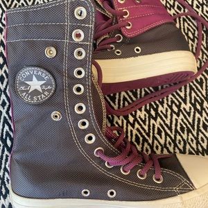 Converse All-Star High Top Fold Down Purple/Gray Nylon